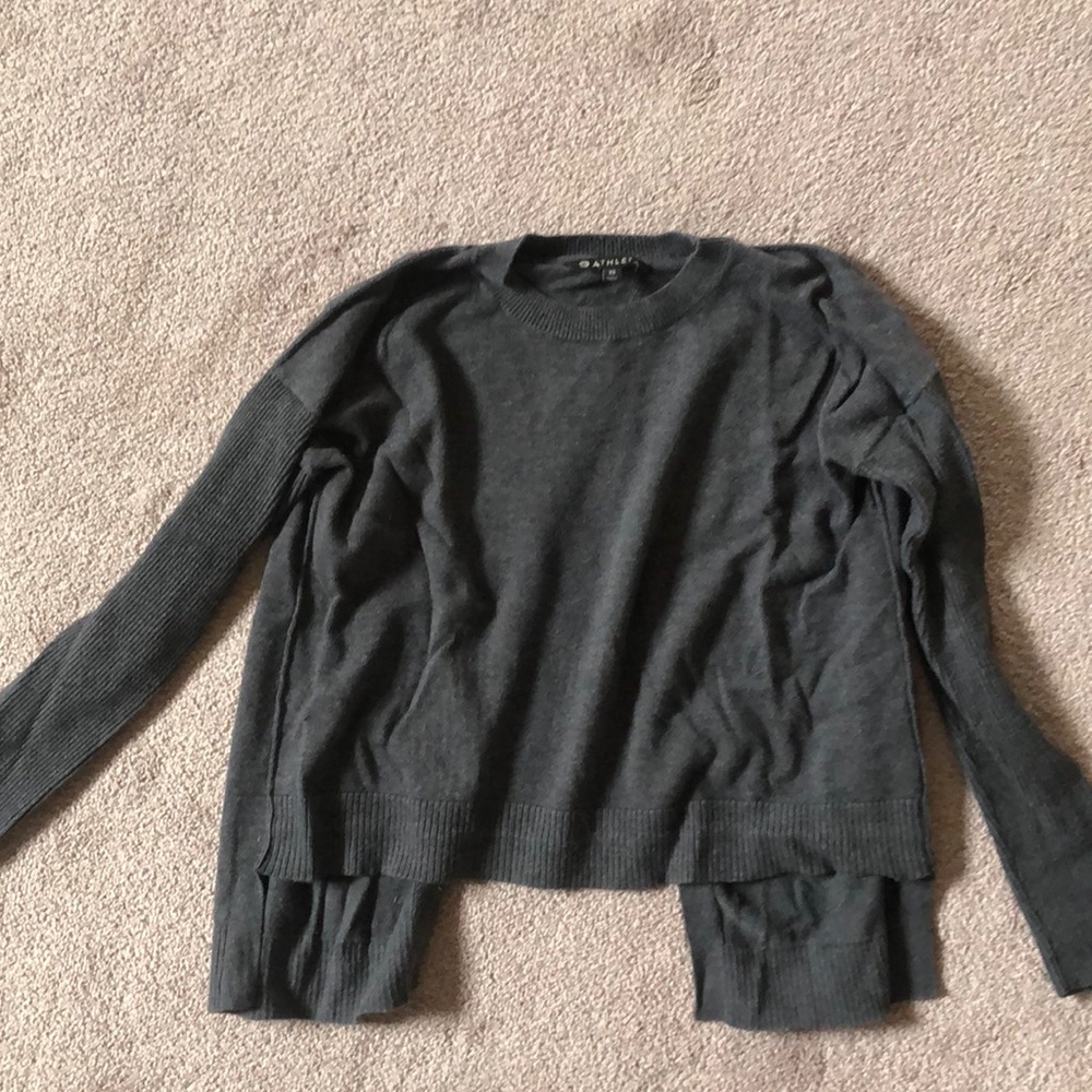 Athleta Crew Neck Open Back Sweater, Size XS